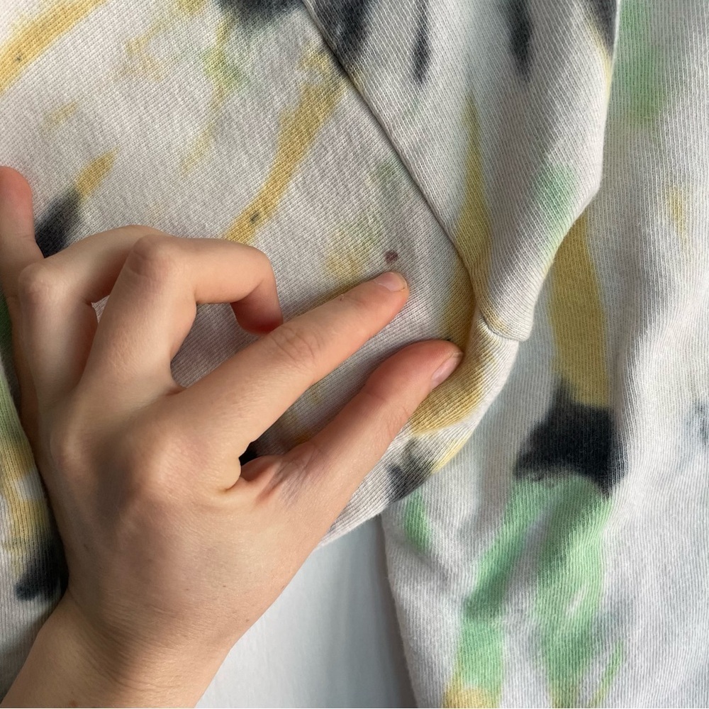SPRWMN Los Angeles tie dye pullover jumper sweatshirt white green yellow Size XS - Picture 12 of 12
